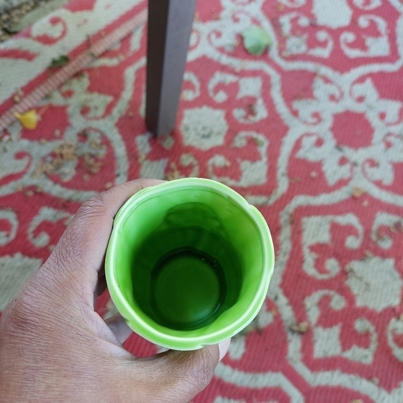 Vintage* Green Glazed Ceramic Succulent Planter - Picture 4 of 6